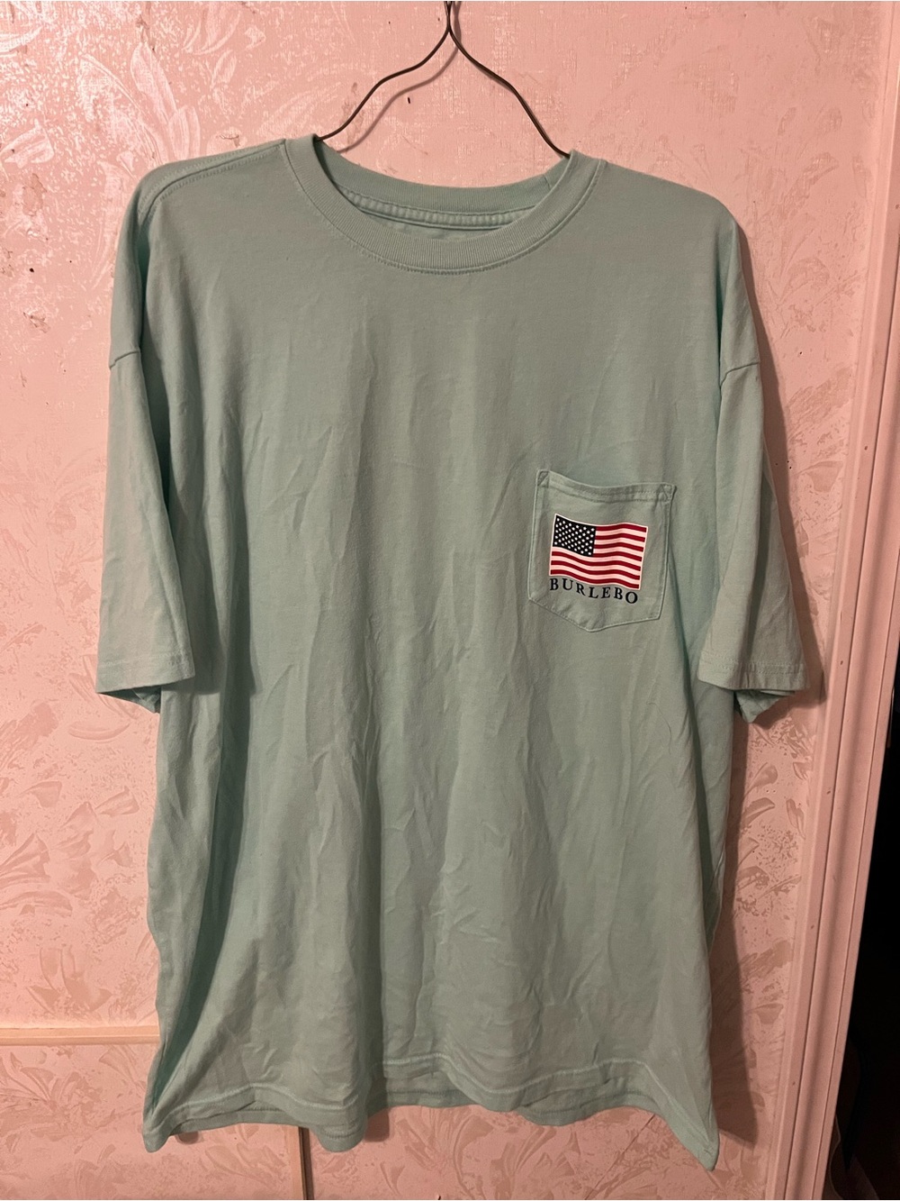 BURLEBO Seafoam Pocket Tee with Flag Patch